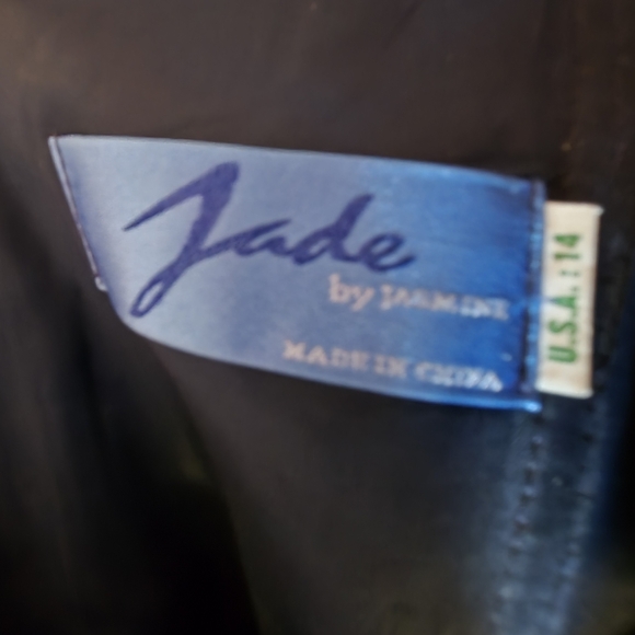 Jade by Jasmine formal gown  Sz. 14. Worn once.  Navy blue satin - Picture 4 of 5